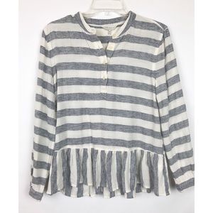 Lucky Brand striped peplum long sleeve top 468
